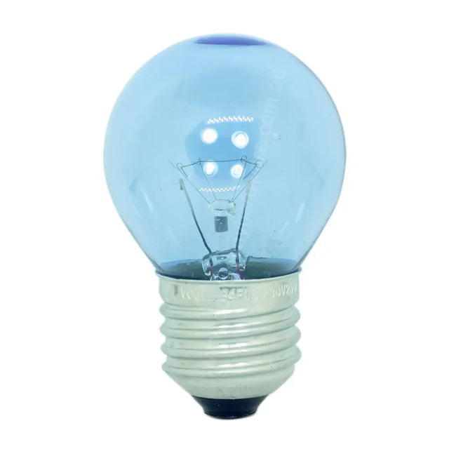 Blue light bulb on a white background