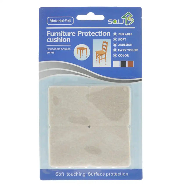 Package of furniture protection cushion with blue and white design