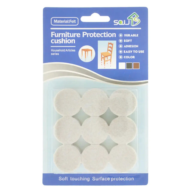 Packaging of furniture protection cushions with visible product and brand details.