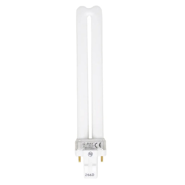 White fluorescent light bulb on a white background