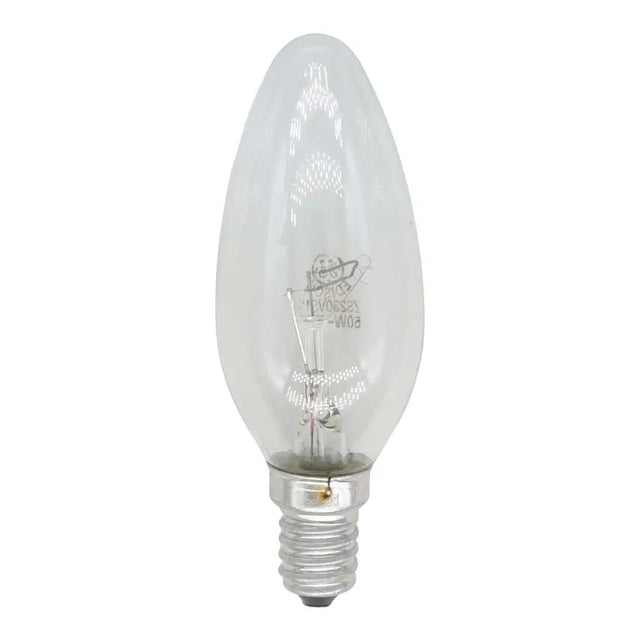 Clear light bulb on a white background