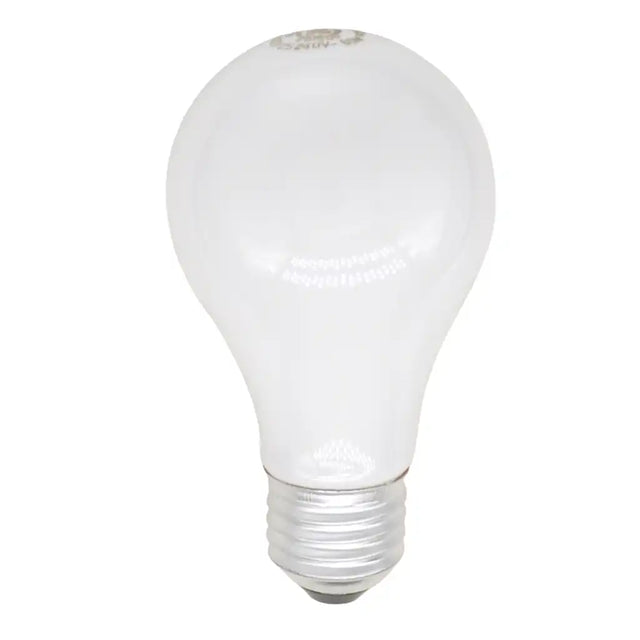 White light bulb on a white background