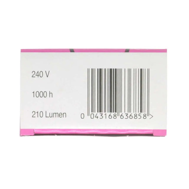 Bar code label with specifications on a white background