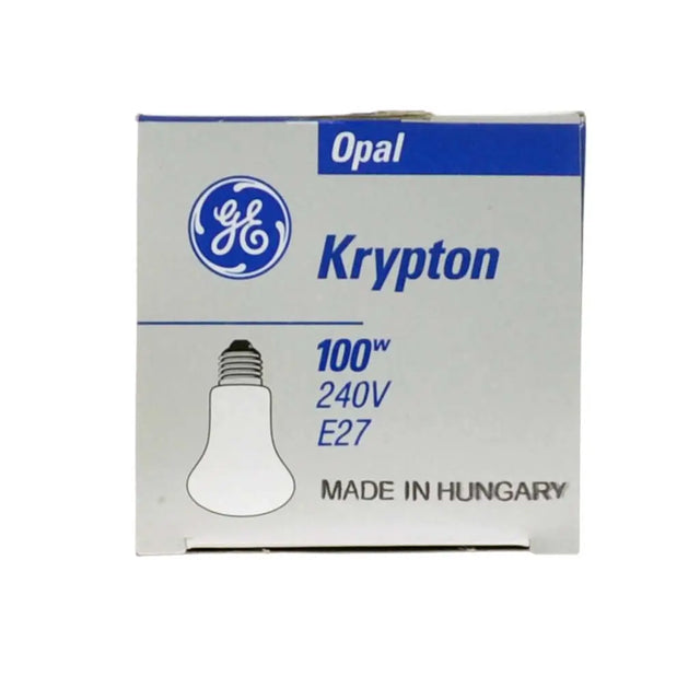 GE Krypton Opal light bulb packaging on a white background