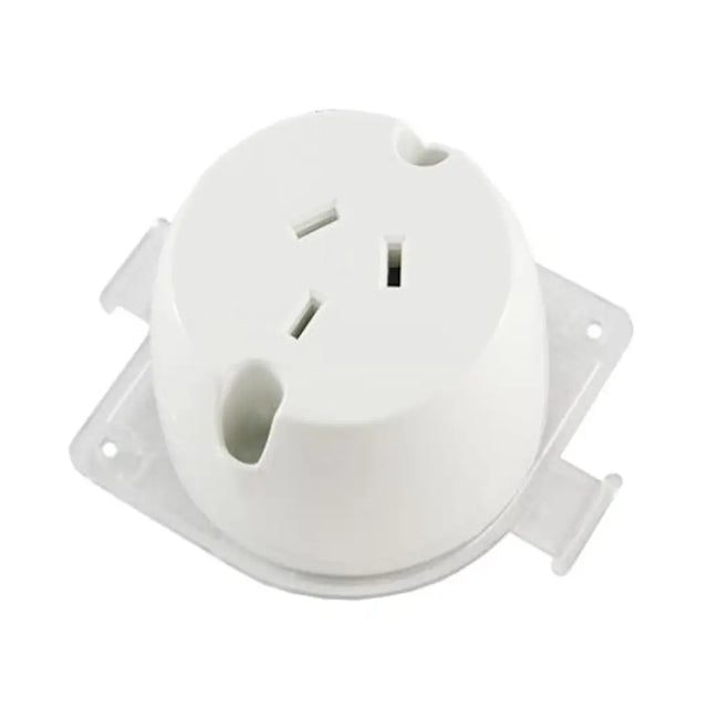 White plastic component on a white background