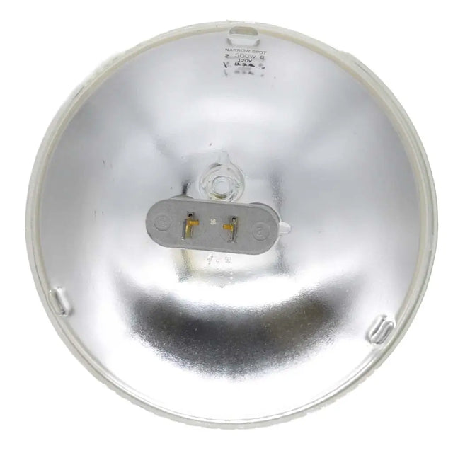 Metallic reflector light bulb on a white background