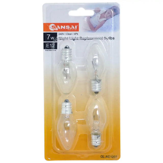 Two light bulbs in packaging with Gansai branding on a white background