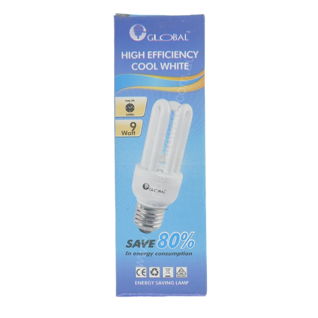GLOBAL Energy Saving Light Bulb E27 240V 9W C/W