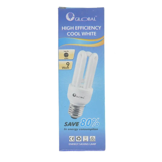 GLOBAL Energy Saving Light Bulb E27 240V 9W C/W