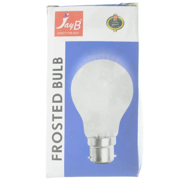 GLS B22 40W frosted incandescent bulb side profile showing 60mm x 105mm dimensions on white background