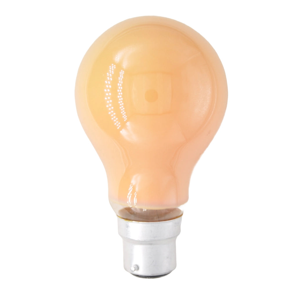 GLS Coloured Halogen Light Bulb B22 240V 18W Orange B22ORANGE18W