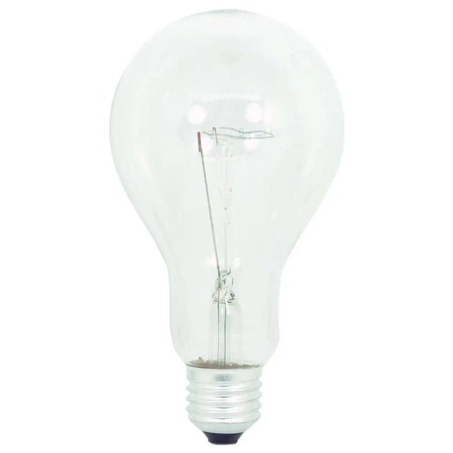 Clear light bulb on a white background