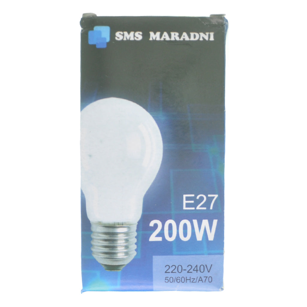 GLS High Wattage Light Bulb Screw E27 240V 200W Pearl