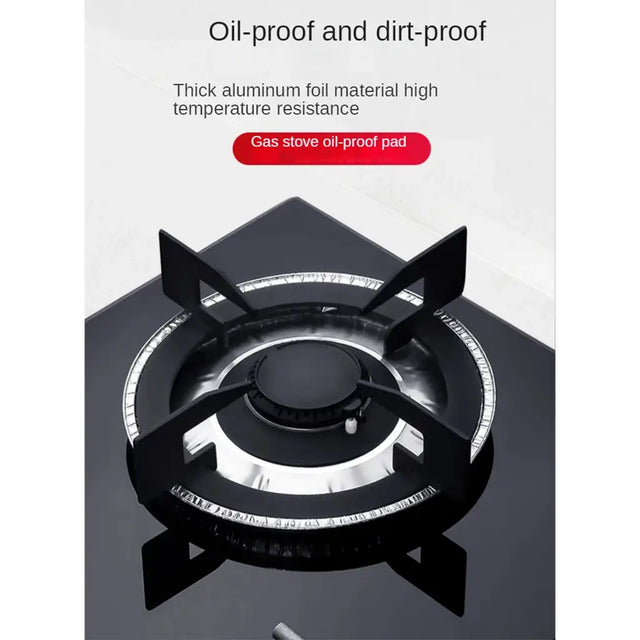 Gas stove with oil-proof and dirt-proof pad on a white background