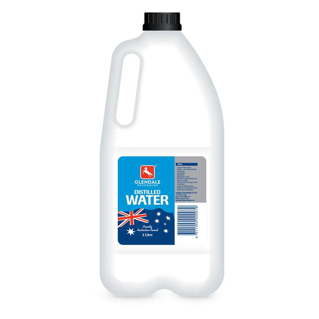 Bottle of Glendale distilled water on a white background