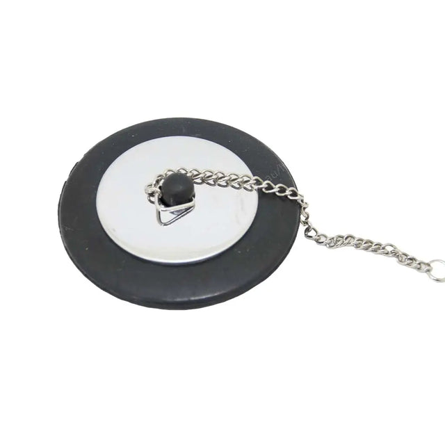 Necklace with a black pendant on a white background