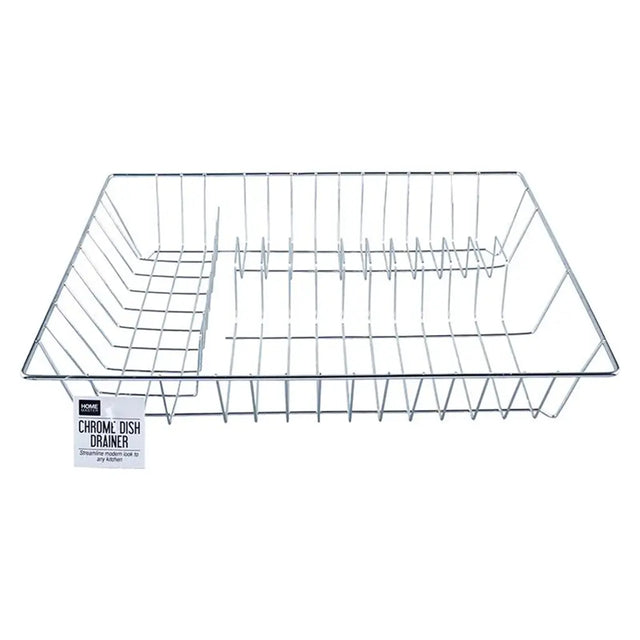 Chrome dish drainer on a white background