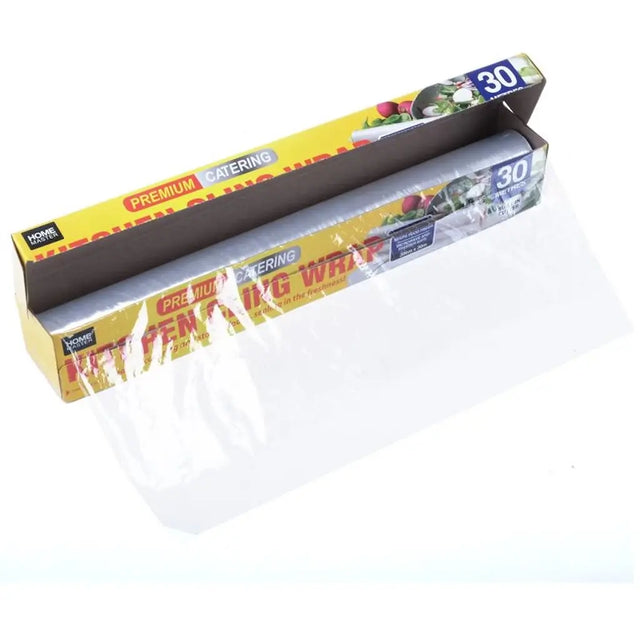 Roll of kitchen wrap with packaging on a white background