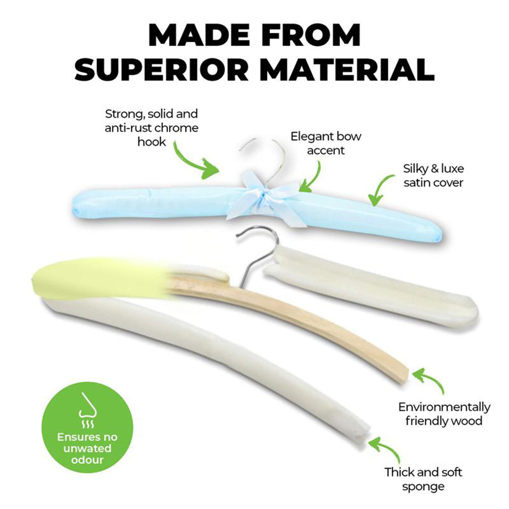 HOME MASTER Satin Padded Coat Hanger 5Pcs 237524