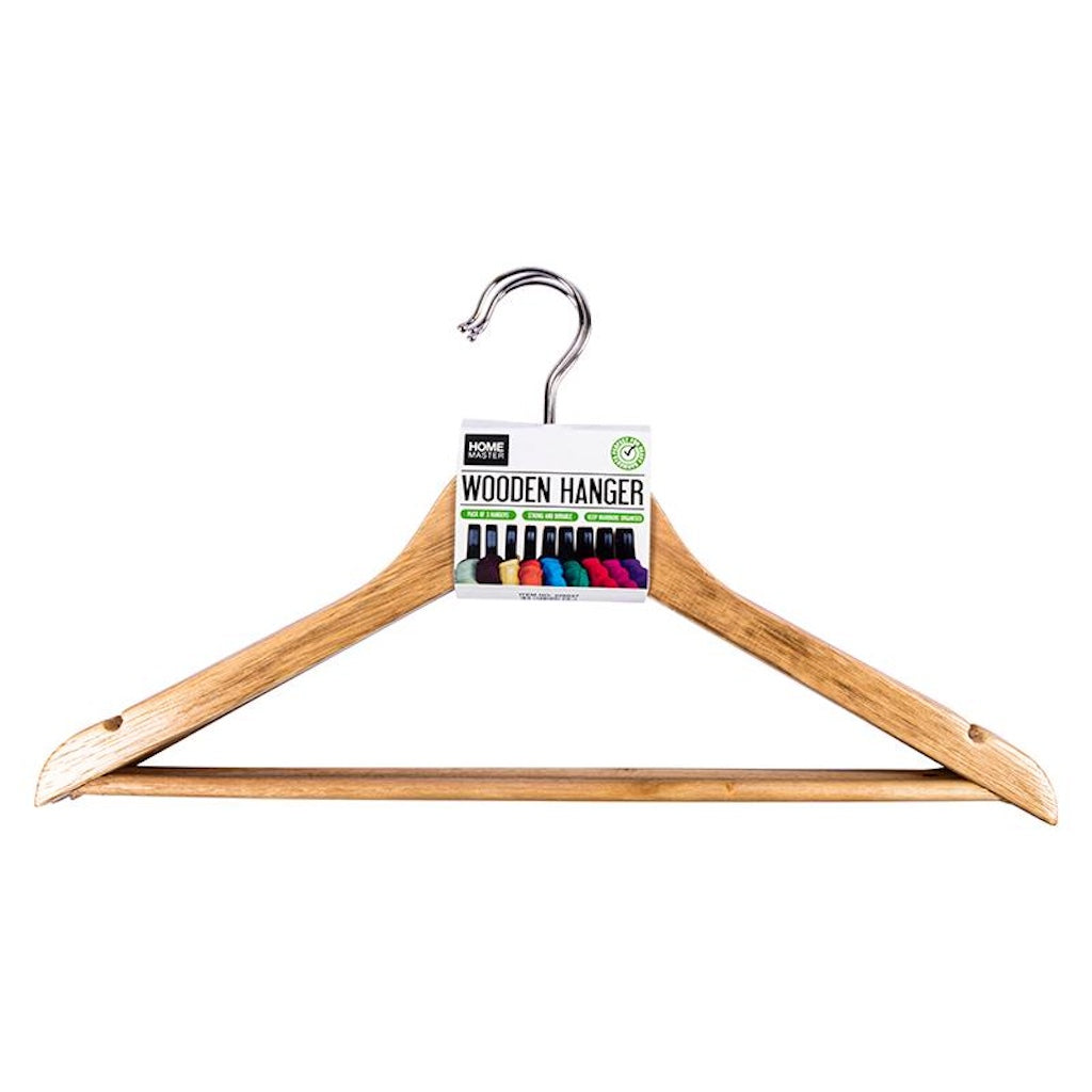 HOME MASTER Wooden Coat Hanger 3Pk 226047