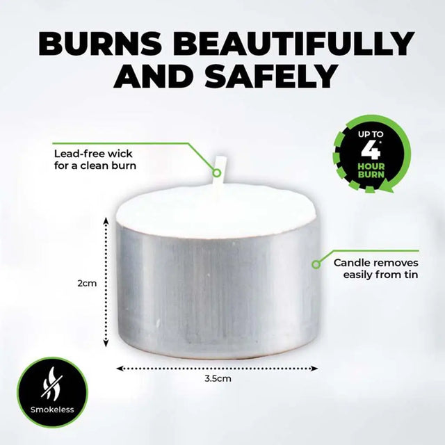 Candle with features highlighted on a white background