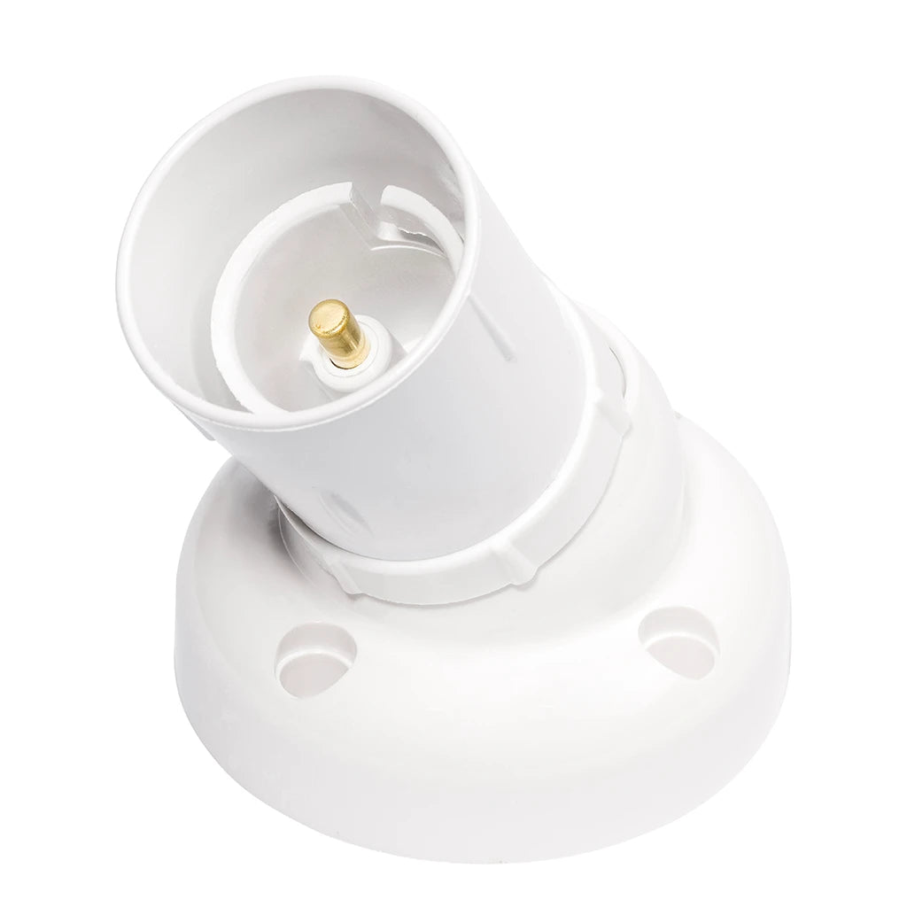 HPM Adjustable B22 Batten Holder White D360WE