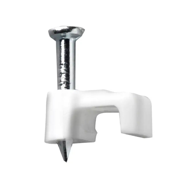 HPM Cable Clips 5mm Flat White For Bell Wire and Speaker Cable DQ001