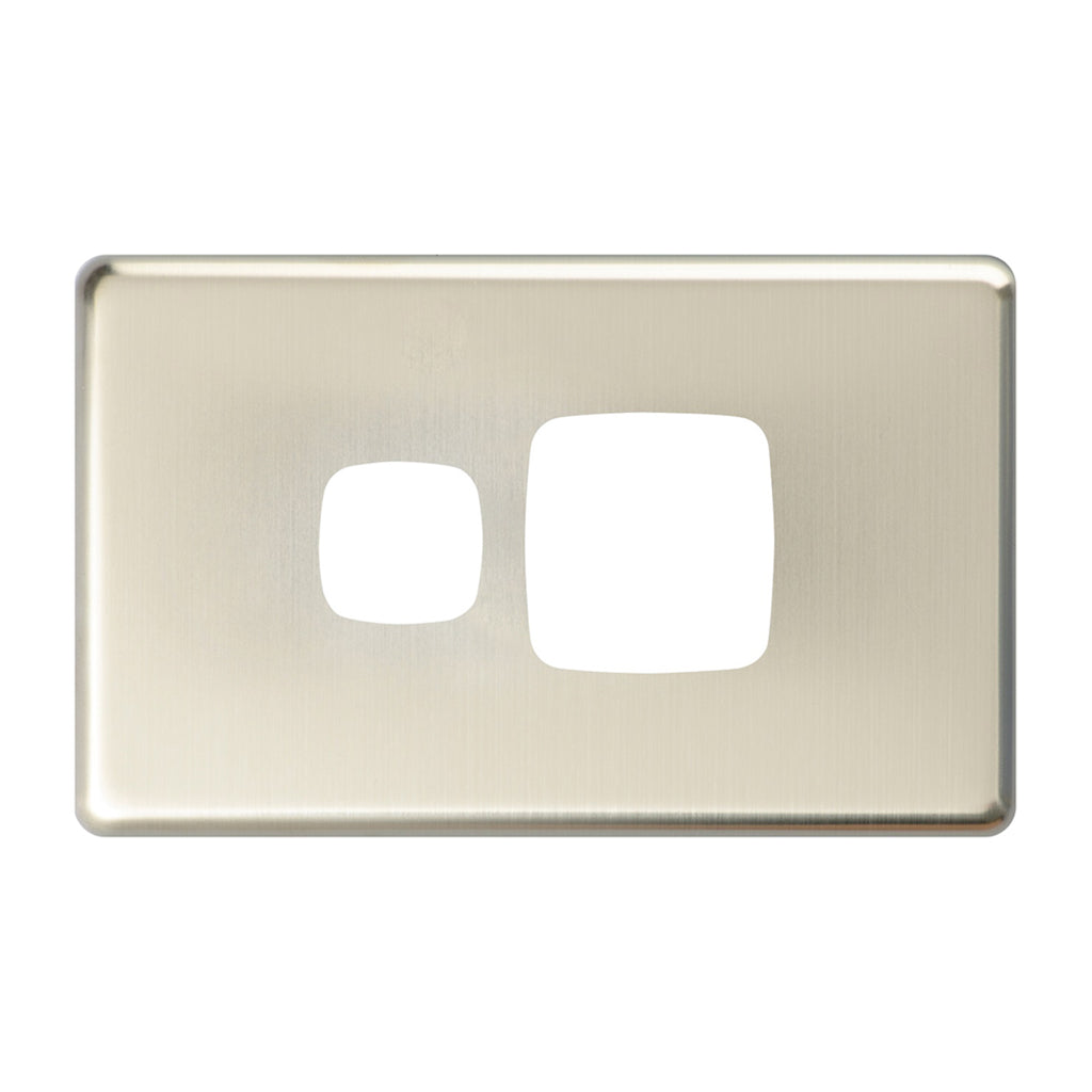 HPM Excel Single Power Point Cover Plate Matt Silver CDXL787PLMS