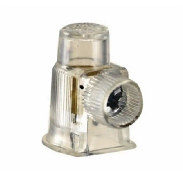 Metallic mechanical component on a white background