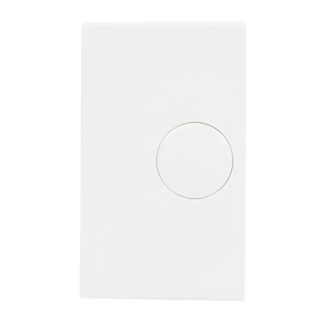 White paper with a circular cutout on a white background