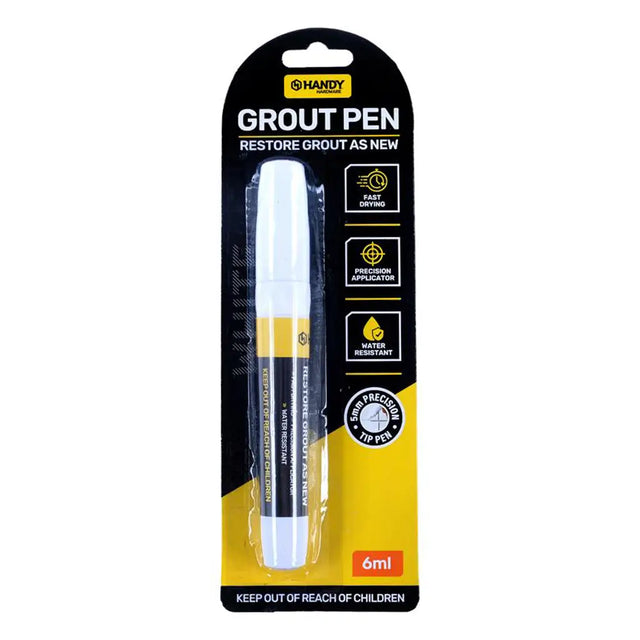 Grout pen in its packaging with 'Handy' brand on a white background