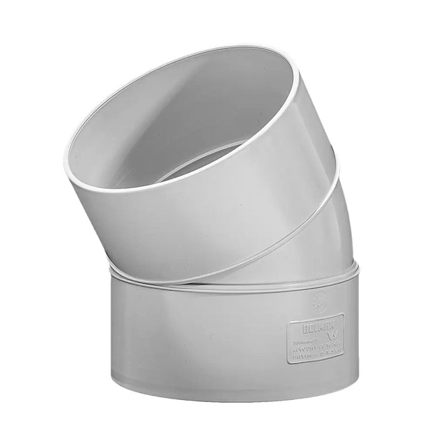 Gray plastic elbow duct on a white background