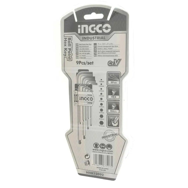 INGCO industrial hex key set packaging on a white background