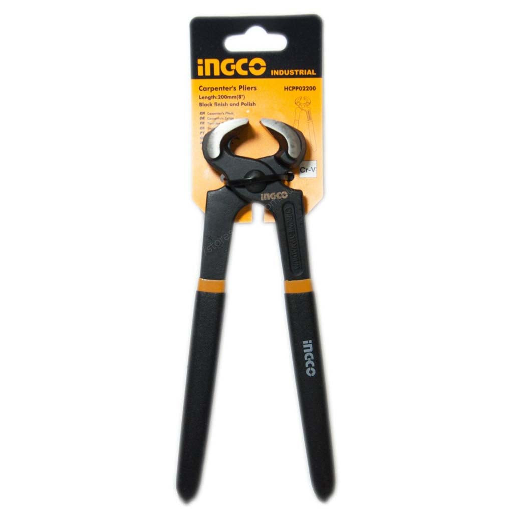 INGCO Carpenter's Pliers 200mm(8") Black Finish And Polish HTM-HCPP02200