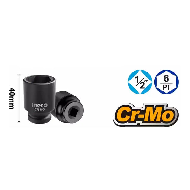 Black socket tool with measurement details on a white background