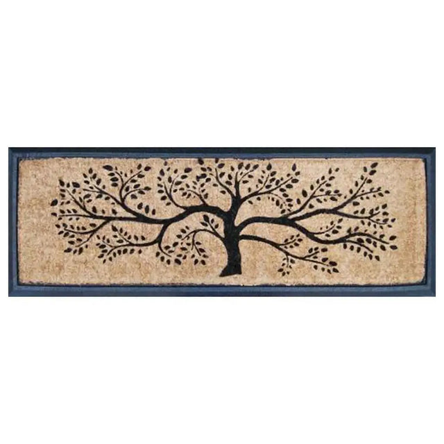 Doormat with tree design on a white background