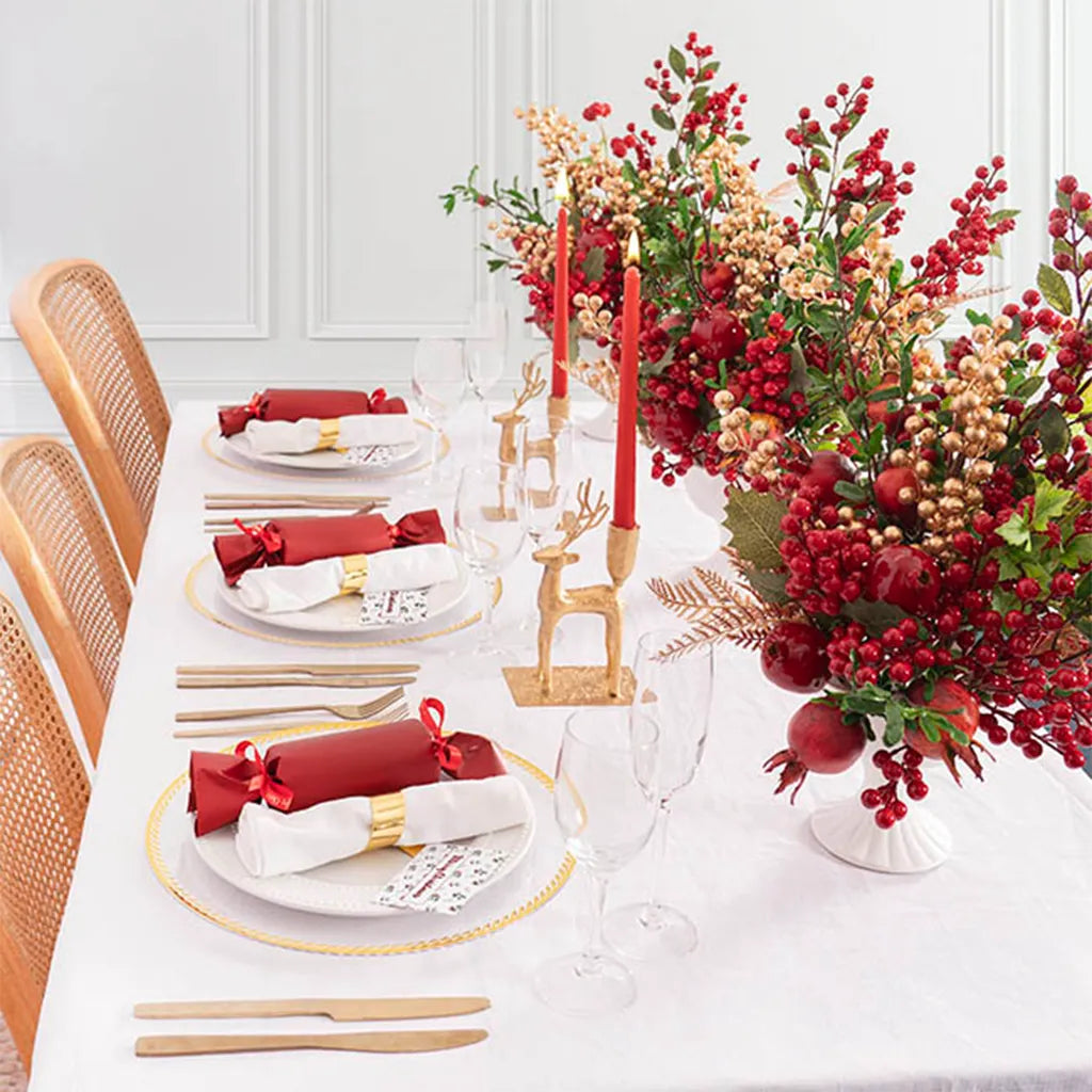 KERI Taper Dinner Candle 2x25cm Red Dripless 6Pcs