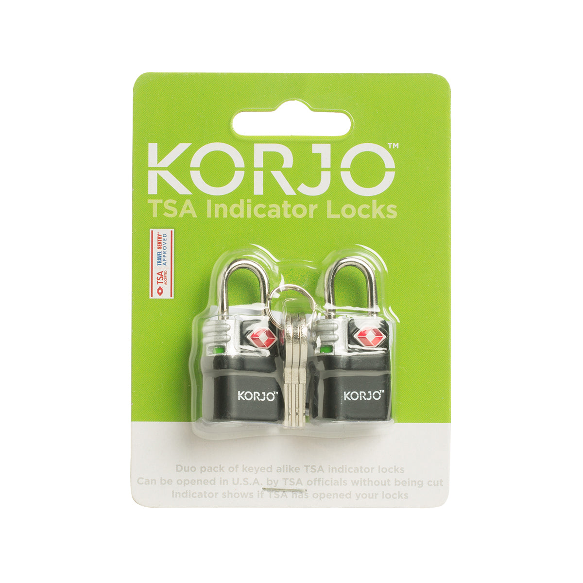 KORJO 2 Luggage Locks TSA Luggage Locks with Indicator TSALL
