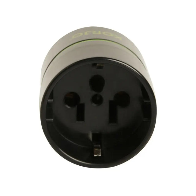 Black electrical plug on a white background