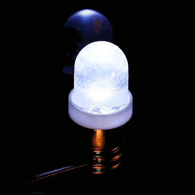 White LED light bulb on a black background