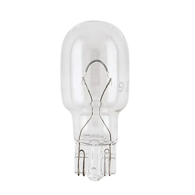 Clear automotive light bulb on a white background
