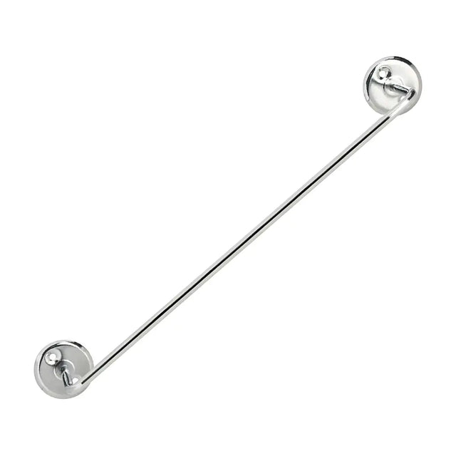 Silver metal handle on a white background