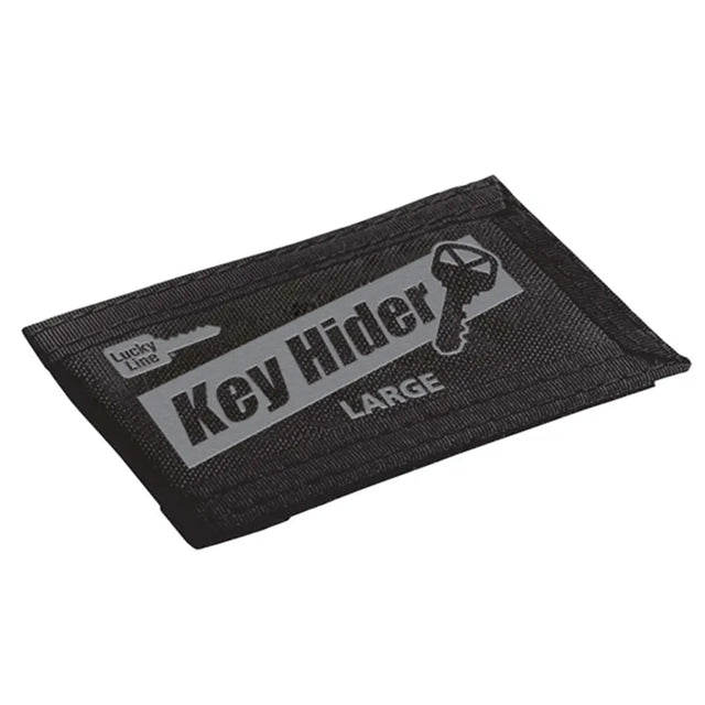 Black key holder with 'Key Hider' branding on a white background
