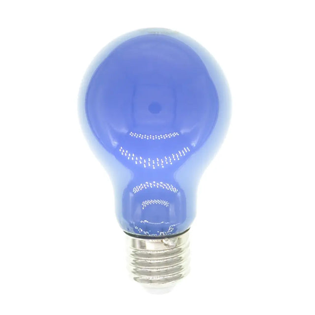 Blue light bulb on a white background