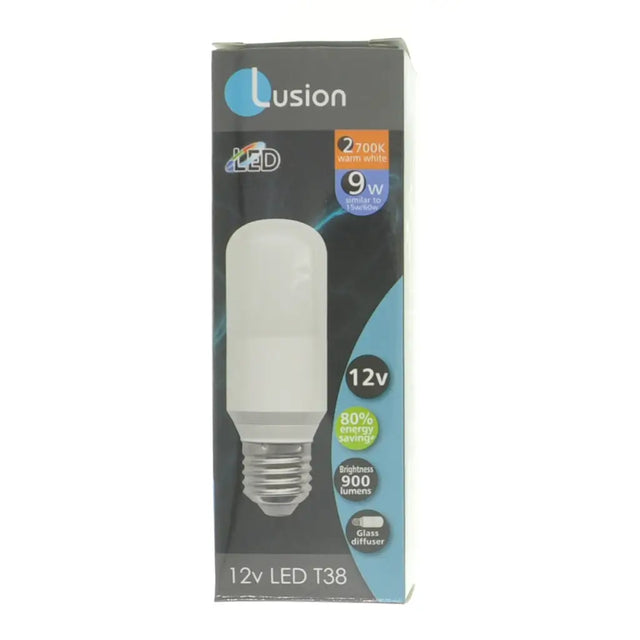 Lusion LED bulb packaging on a white background