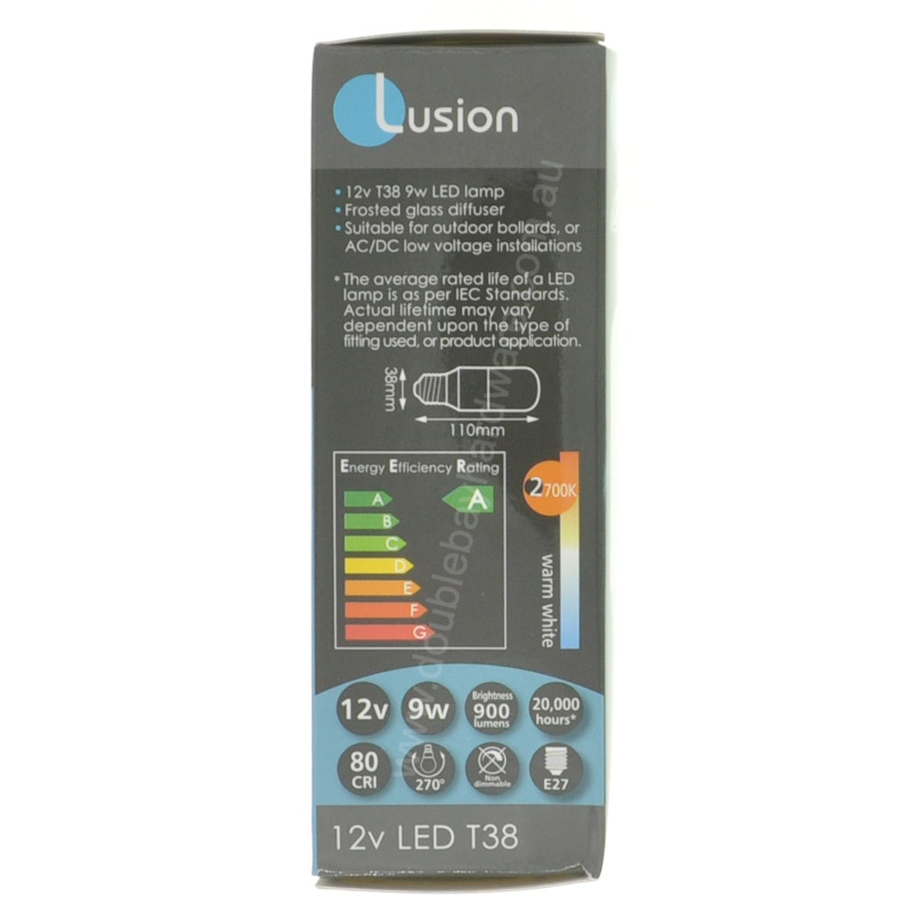 Lusion T38 LED Light Bulb E27 12V 9W W/W Frosted 21002