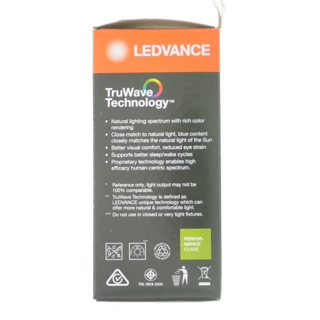 LEDVANCE packaging with TruWave Technology description on a white background