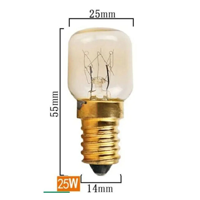 Vintage light bulb with dimensions labeled on a white background