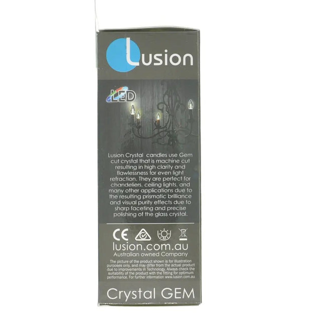 Lusion Crystal Gem packaging with product details on a white background