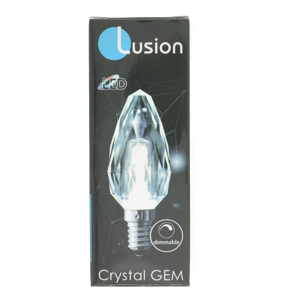 Lusion Candle Crystal GEM LED Light Bulb E14 240V 4W W/W 20275